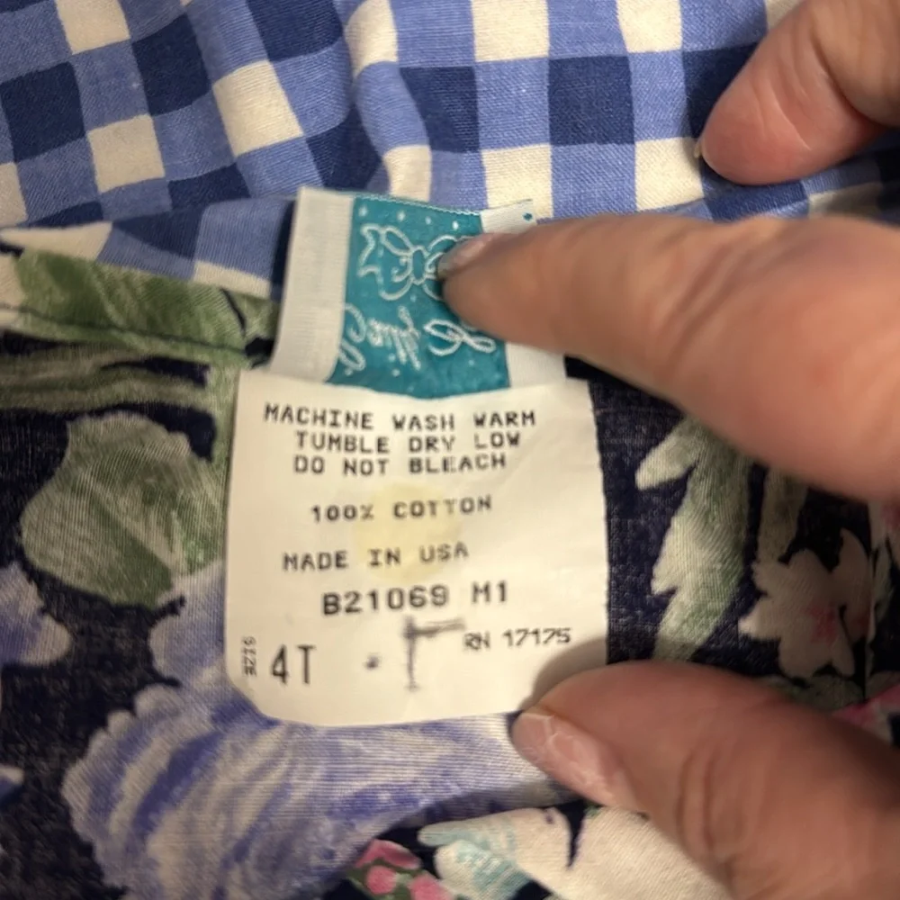 Vintage Gaitlyn Scott Cotton Floral Button Down Puffy Sleeve Girl Dress Size 4